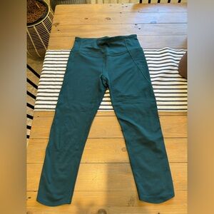 Zella Via High Waist Pocket Crop Leggings, Green Ponderosa, Size M